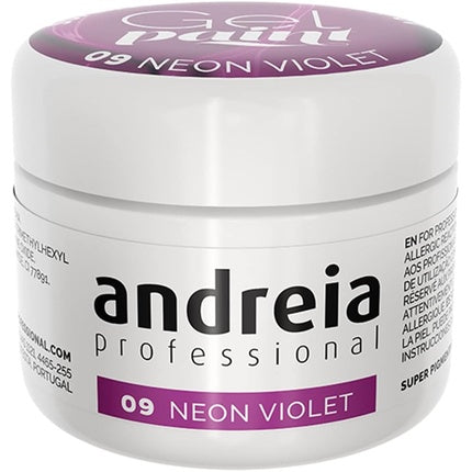 Gel colorat ungii Andreia, 09 Neon Violet, 4g