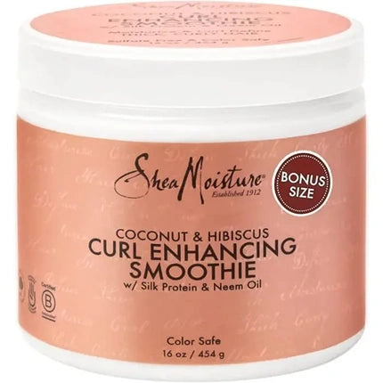 Crema de stilaj păr, Shea Moisture, Coconut & Hibiscus Curl Enhancing Smoothie, 454g