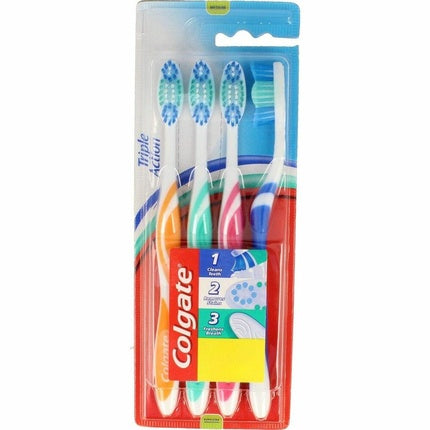 Periuță de dinți Colgate Extra Clean, set 4 buc., Triple Action