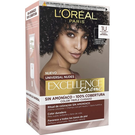 Vopsea de păr, L'Oréal Paris, Excellence Creme 1U Negru