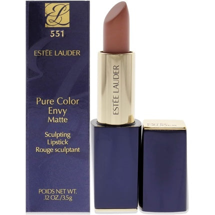 Ruj Estée Lauder Pure Color Envy Matte, model 551, culoare maro pudrată, capacitate 3.5g