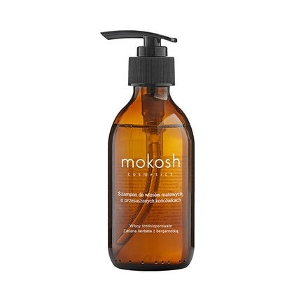 Șampon Mokosh pentru păr cu porozitate medie, cu extract de ceai verde și bergamot, 200ml