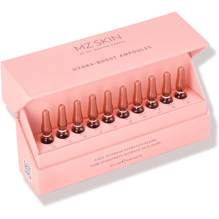 Mz Skin Hydra-Boost Ampoules, Set 10 buc, Ser intens de hidratare pe termen scurt, Ambalaj roz