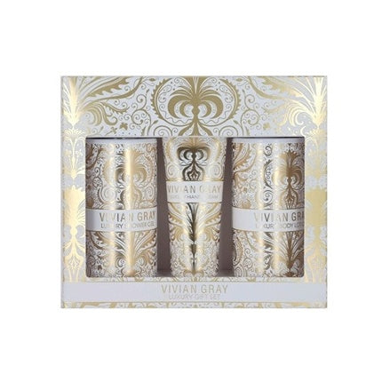Set cadou îngrijire corp Vivian Gray – Velvet Touch, ambalaj auriu și alb