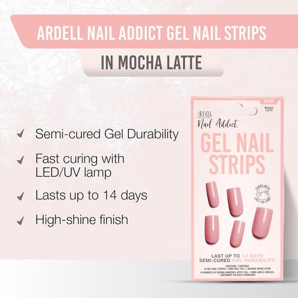 Strips Unghii Gel Ardell Nail Addict Mocha Latte, 25 g