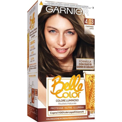 Vopsea de păr, Belle Color, 4.03 Castaniu Deschis, cremă
