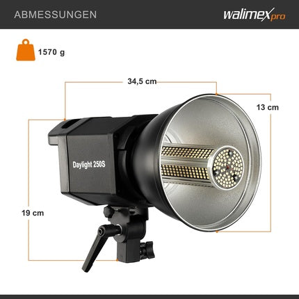 Lumină Video, Walimex Pro, Daylight 250S, negru
