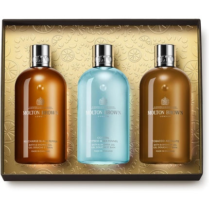 Set Cadou Corp Molton Brown Woody & Aromatic, 3 bucăți (2x 100ml + 1x 300ml), ambalaj premium