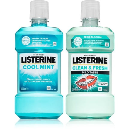 Gura Proaspătă Duo Pack Listerine, Cool Mint și Clean & Fresh, 2x500ml