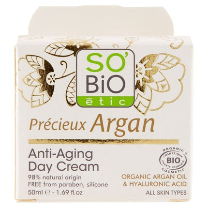 Cremă de zi anti-îmbătrânire cu ulei de argan - So'Bio Étik