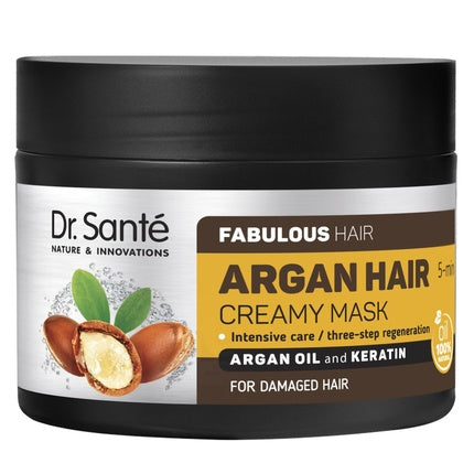 Mască de păr Dr. Sante Argan Hair, regeneratoare, pentru păr deteriorat, cu ulei de argan și keratină, 300 ml