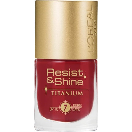Lac de unghii L'Oréal Paris Resist & Shine Titanium, roșu, 10ml