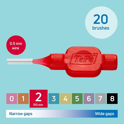Perii Interdentare Tepe Original Red, dimensiune 2 (0.5mm), ambalaj cu 20 bucăți