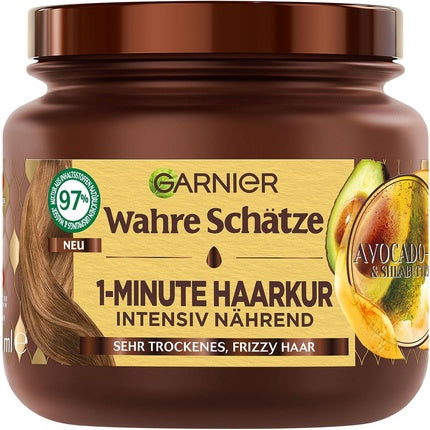 Garnier True Treasures, Tratament Capilar cu Ulei de Avocado și Unt de Shea, 340 ml