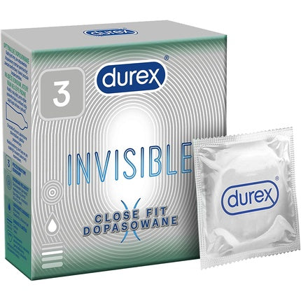 Prezervative, Durex, Invisible, ultra subțiri, 3 bucăți