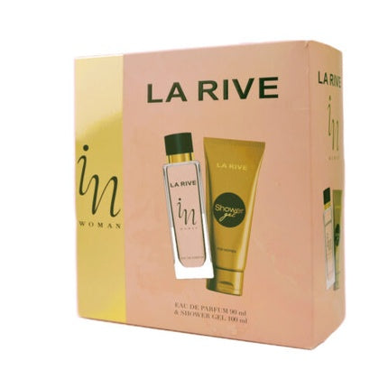 Set Cadou Parfum și Gel Duș La Rive In Woman, 90ml + 100ml, roz-galben