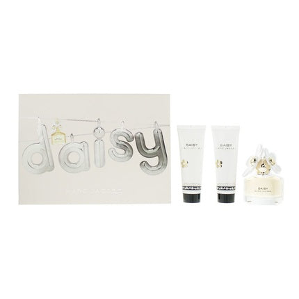 Set Cadou Parfum Marc Jacobs Daisy, Eau de Toilette 50ml, Loțiune Corporală 75ml, Gel de Duș 75ml