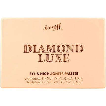 Paletă Barry M Diamond Luxe Eye and Highlighter, 11 culori, roz auriu