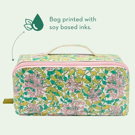 William Morris Beauty Washbag Toiletry Bag for Makeup Essentials Cosmetic, Floral Print, Pink