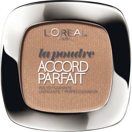 Pudră compactă L'Oréal Paris Accord Parfait D7 Canelle Matte, unificatoare, 9g