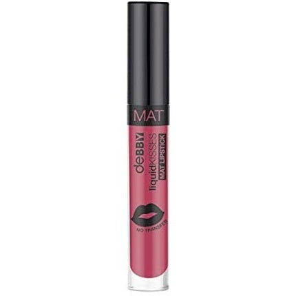 Ruj lichid mat Debby, Liquidkissed Matte Lipstick 13 Pop Pink, culoare roz vibrant, ambalaj elegant