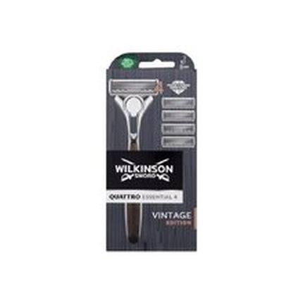 Rasor Wilkinson Sword Quattro Essential 4, Ediția Vintage, argintiu