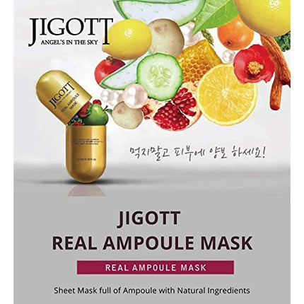 Jigott Green Tea Real Ampoule Mask, Mască fațată, 27ml