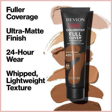 Fundație Revlon ColorStay Full Cover, 200 Nude, 30 ml, Mată, Rezistentă la Căldură și Transpirație