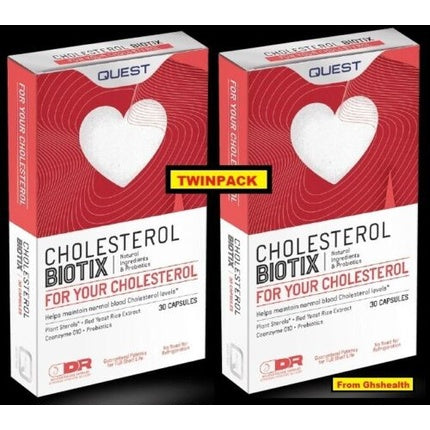 Supliment Quest Cholesterol Biotix, 60 Capsule, Alb-Rosu