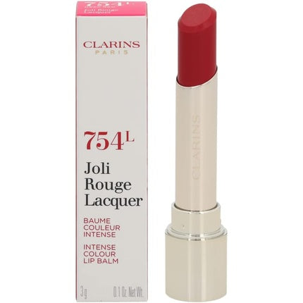 Balsam buze colorat Clarins Joli Rouge Lacquer 754 L Deep Red