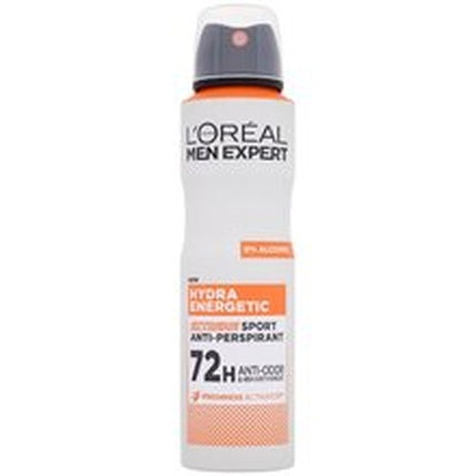 L'Oréal Men Expert Hydra Energetic Sport Extreme Antiperspirant, Deodorant Spray Masculin, Alb/Negru/Portocaliu, 125g