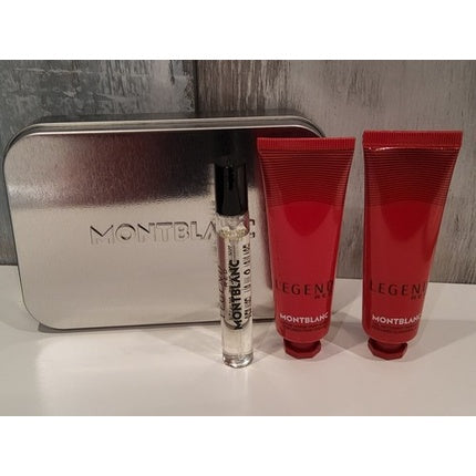 Set Parfum Montblanc Legend Red, Edp 75ml, Cleansing Gel Face Cream 30ml, Ambalaj Metalic Argintiu