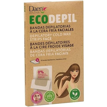 Bandă depilatorie facială, Daen EcoDepil, 16 buc, 20g