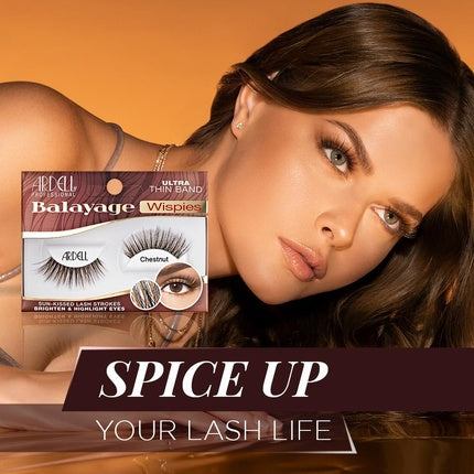 Rimeluri false Ardell Balayage Wispies - Chestnut, bandă ultra subțire