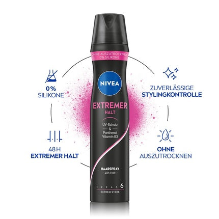Fixativ Nivea Extrem Hold, 250ml, negru