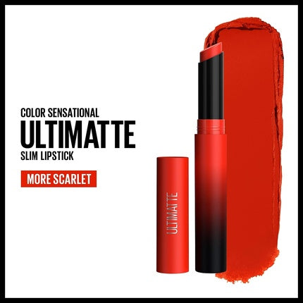 Ruj Maybelline Color Sensational Ultimatte, 299 More Scarlet, 20g