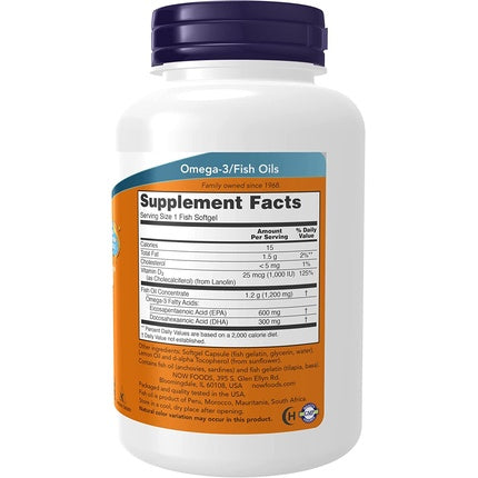 Supliment nutritiv Now Foods Omega-3 cu Vitamina D3, 90 capsule moi