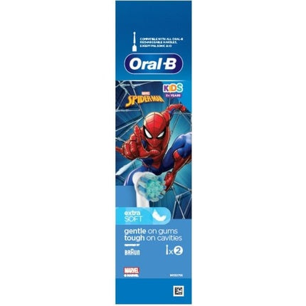 Perii de schimb Oral-B pentru periuță electrică, Spiderman, extra soft, 2 buc