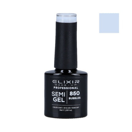 Lac de unghii, Elixir, Semi Gel 850, albastru deschis