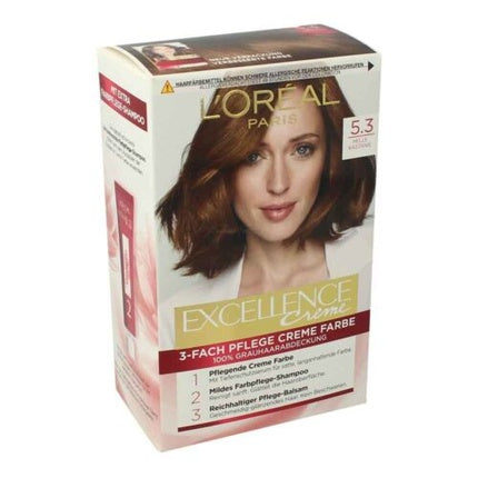 Vopsea de păr, L'Oréal Paris, Excellence Creme 5.3, Castaniu deschis, 260g