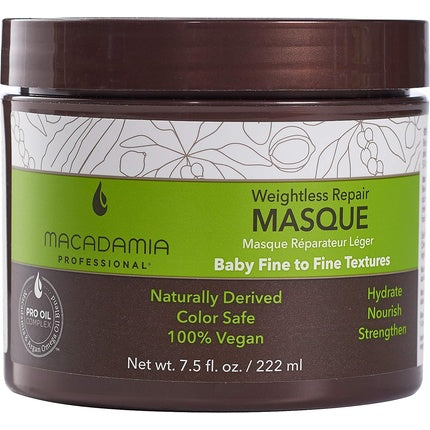 Masca pentru păr, Macadamia Professional, Weightless Moisture, 222ml