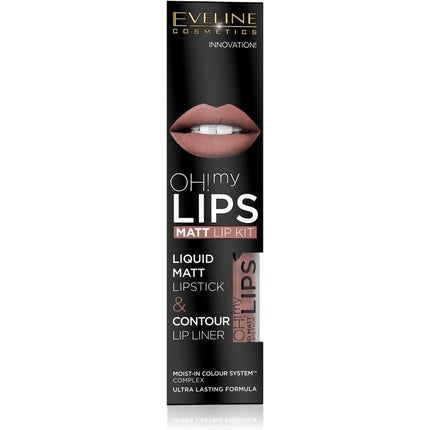 Ruj lichid mat si creion, Eveline Cosmetics, 02 Milky Chocolate