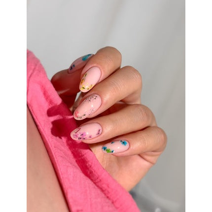 Decoratie unghii Semilac Flower Flakes Spring Meadow Pastel Green & Turquoise, verde si turcoaz, 30g