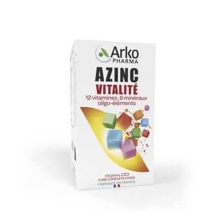Supliment Mineral Azinc Vitalité, 120 gluțe, alb