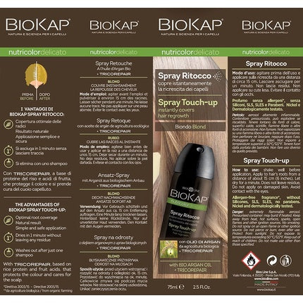 Spray pentru retușare păr, Bios Line BioKap, 75ml, blond