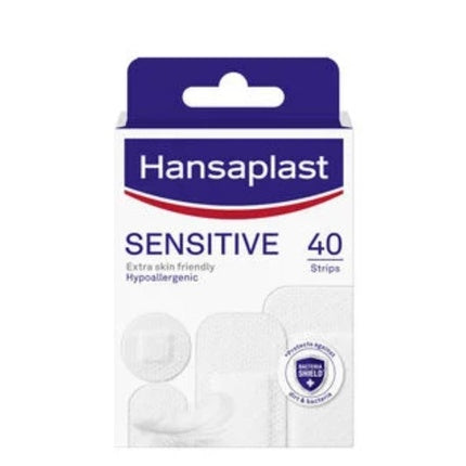 Bandaje adezive, Hansaplast, Sensitive, 40 bucăți, alb
