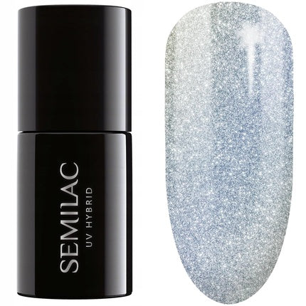 Lac Unghii Hibrid Semilac UV 486 The Brave One, Argintiu, 7ml