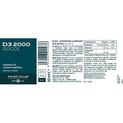 Vitamina D3, Bios Line, 2000 UI, 50ml