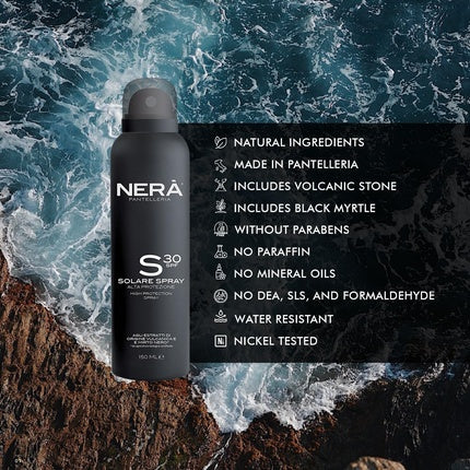 Spray solar, Nera Pantelleria, SPF30, rezistent apă