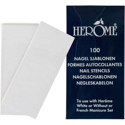 Șabloane pentru unghii Herome, 100 buc, albe
